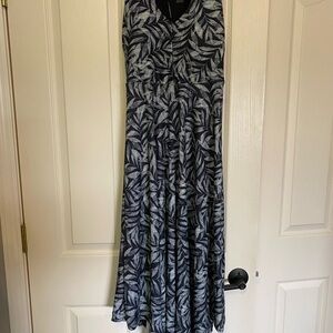 Prana Leaf Print Maxi Dress - Black and White